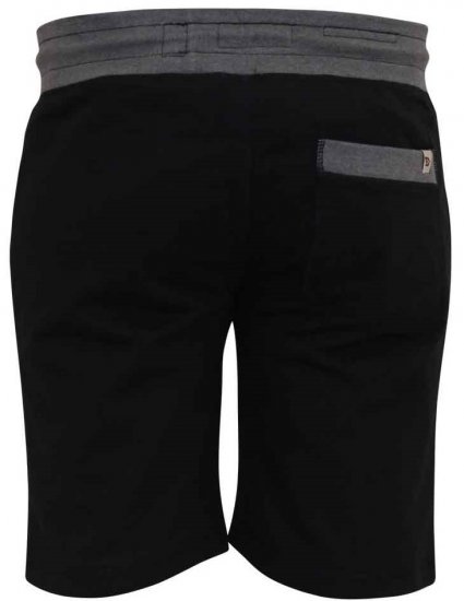 D555 Sutton Elasticated Waist Shorts With Embroidery Black - Joggingbroeken & shorts - Joggingbroeken & Shorts Heren Grote Maten