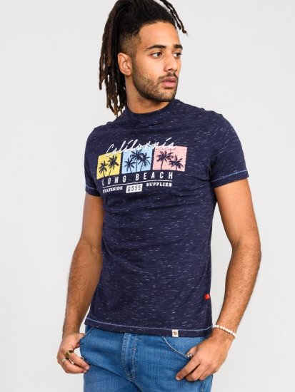 D555 Thorndon California Long Beach Printed T-Shirt - T-shirts - Grote Maten T-shirts Heren