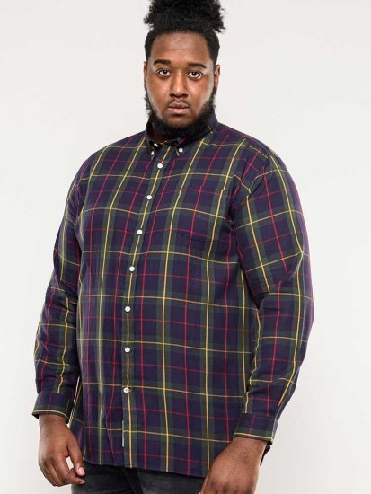 D555 Gladstone Check Button Down Collar Shirt - Hemden - Overhemden Grote Maten Heren
