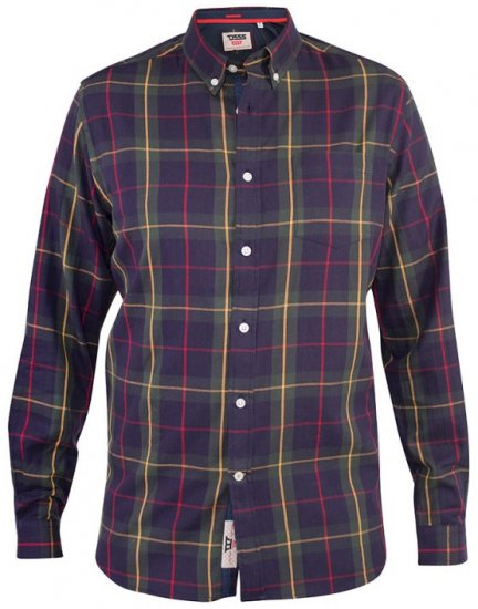D555 Gladstone Check Button Down Collar Shirt - Hemden - Overhemden Grote Maten Heren