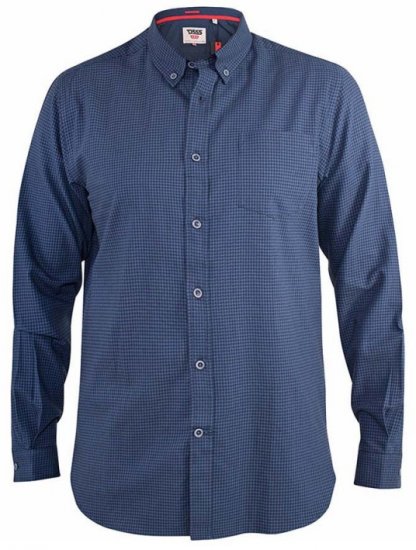D555 Melbourne Gingham Check Long Sleeve Button Down Shirt - Hemden - Overhemden Grote Maten Heren