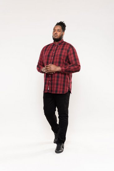 D555 Benalla Check Long Sleeve Button Down Shirt - Hemden - Overhemden Grote Maten Heren