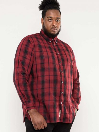 D555 Benalla Check Long Sleeve Button Down Shirt - Hemden - Overhemden Grote Maten Heren