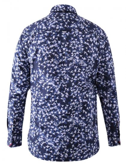 D555 Harrow AOP Shirt Blue - Hemden - Overhemden Grote Maten Heren