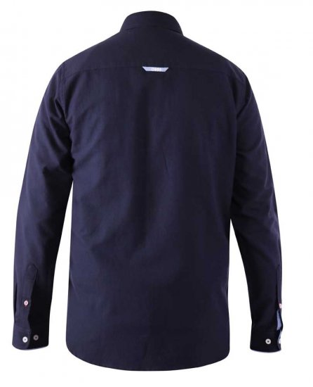D555 Colchester LS shirt Navy - Hemden - Overhemden Grote Maten Heren