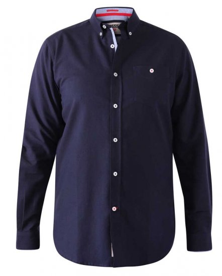 D555 Colchester LS shirt Navy - Hemden - Overhemden Grote Maten Heren