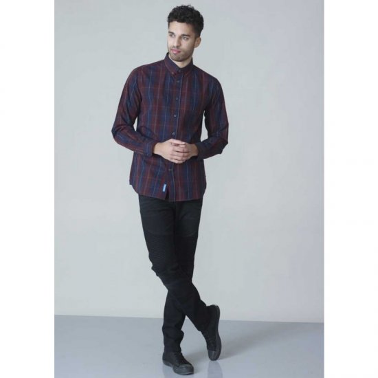 D555 Grady Long Sleeve Check Shirt - Hemden - Overhemden Grote Maten Heren