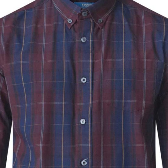 D555 Grady Long Sleeve Check Shirt - Hemden - Overhemden Grote Maten Heren