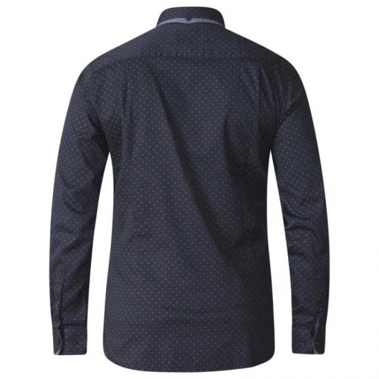 D555 Jahine Long Sleeve Printed Shirt Black - Hemden - Overhemden Grote Maten Heren