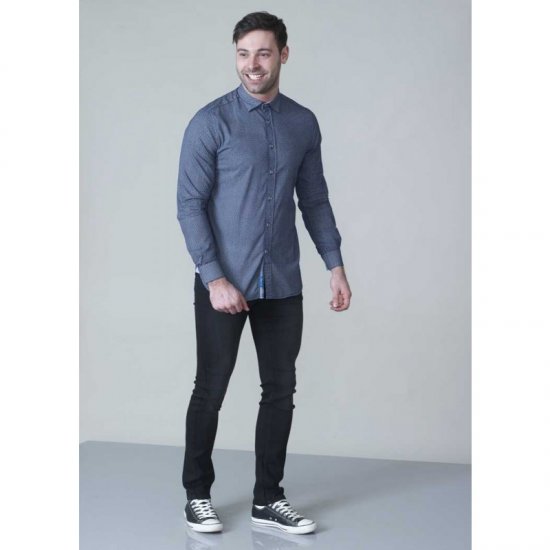 D555 Kermit Long Sleeve Printed Shirt - Hemden - Overhemden Grote Maten Heren