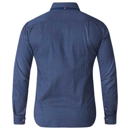 D555 Lavar Long Sleeve Diamond Printed Shirt - Hemden - Overhemden Grote Maten Heren