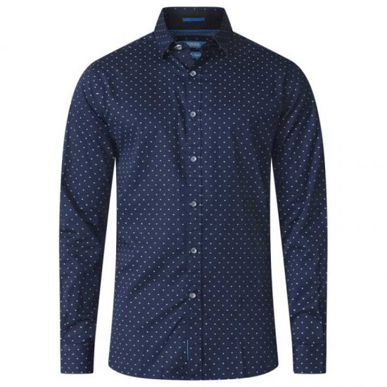 D555 Rashard Long Sleeve Printed Shirt - Hemden - Overhemden Grote Maten Heren