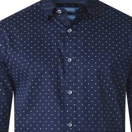 D555 Rashard Long Sleeve Printed Shirt - Hemden - Overhemden Grote Maten Heren