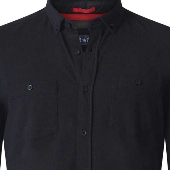 D555 Donnie Long Sleeve Jersey Shirt Black - Hemden - Overhemden Grote Maten Heren