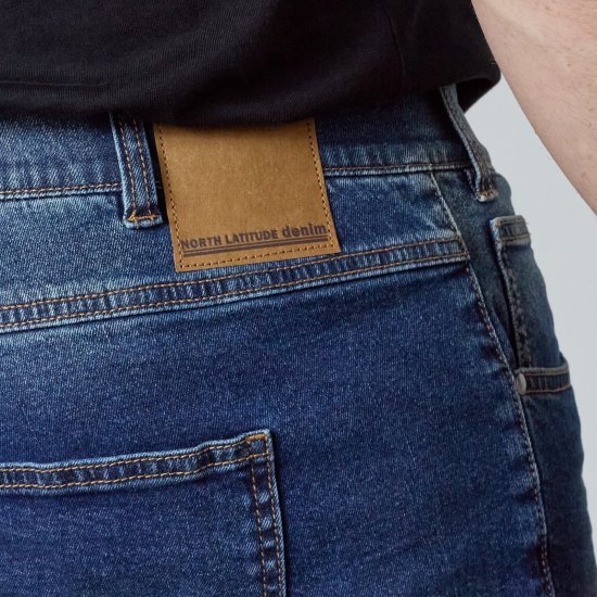 North Latitude Jeans Jack Blue Used Wash - Jassen - Grote Maten Herenjassen