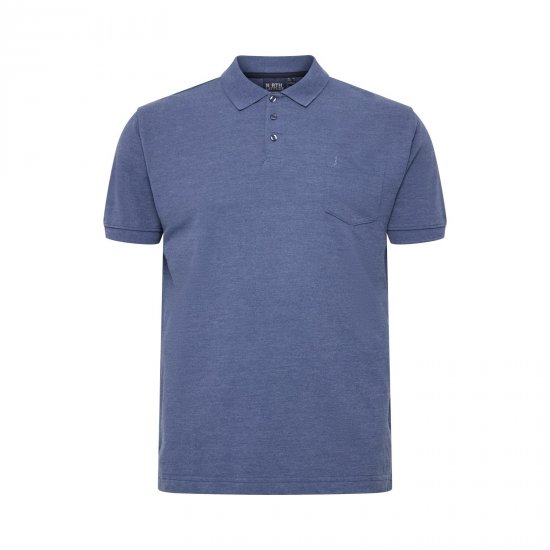 North Latitude Polo Blue Melange - Polo shirts - Grote Maten Poloshirts Heren