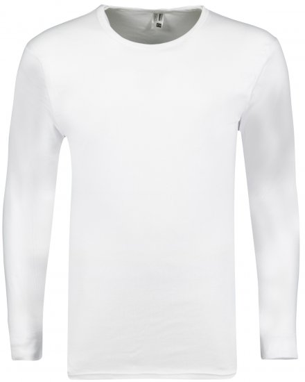 Adamo Royal Fine Ribbed Long sleeve Under-T-shirt White - Ondergoed & zwem - Grote Maten Ondergoed Heren