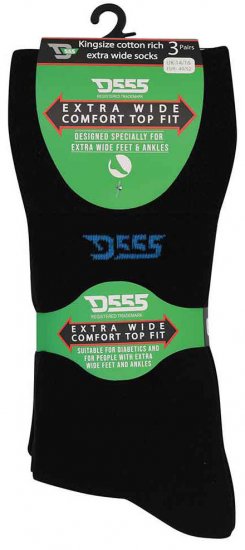 D555 Harold Extra Wide Comfort Fit Socks 3-pack - Ondergoed & Zwem - Grote Maten Ondergoed Heren