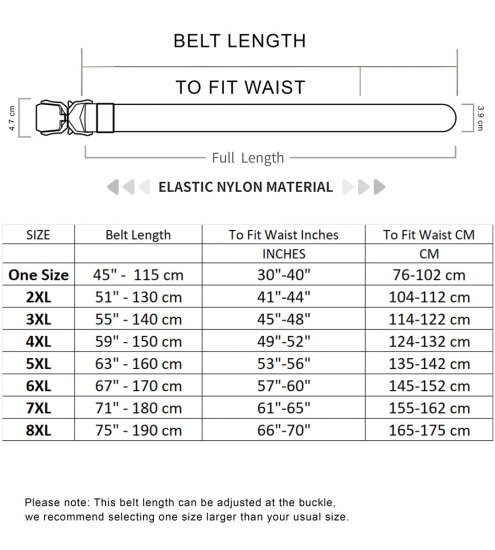 D555 Dale Tactical Stretch Webbing Belt with Heavy Duty Quick Release Buckle Black - Riemen - Grote Maten Heren Riemen