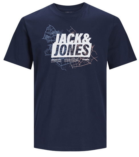 Jack & Jones JCOMAP LOGO T-Shirt Navy Blazer - T-shirts - Grote Maten T-shirts Heren