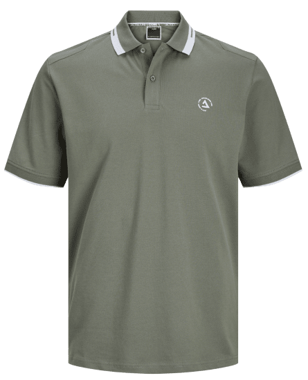 Jack & Jones JCOHASS LOGO Polo Agave Green - Polo shirts - Grote Maten Poloshirts Heren