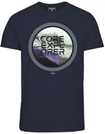 Jack & Jones JCOLOGO PRINT T-Shirt Navy Blazer - T-shirts - Grote Maten T-shirts Heren