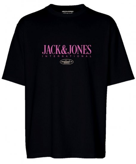 Jack & Jones JORLUCCA T-Shirt Black - T-shirts - Grote Maten T-shirts Heren