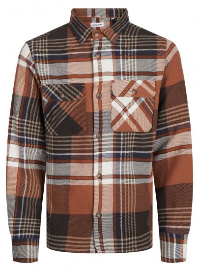 Jack & Jones Darren Flannel Overshirt bruin - Hemden - Overhemden Grote Maten Heren
