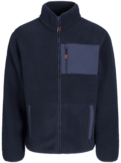 Jack & Jones Thatcher Fleece Jacket Sky Captain - Jassen - Grote Maten Herenjassen