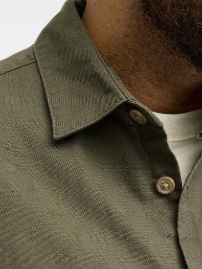 Jack & Jones Tristan Overshirt kaki - Hemden - Overhemden Grote Maten Heren