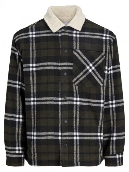 Jack & Jones Zac Teddy Overshirt Groen - Jassen - Grote Maten Herenjassen