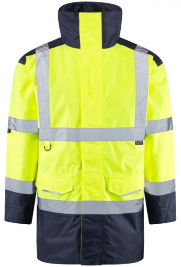 Leo Tawstock Warm Quilted Anorak Hi-Vis Yellow/Navy - Werkkleding - Werkkleding Grote Maten Heren