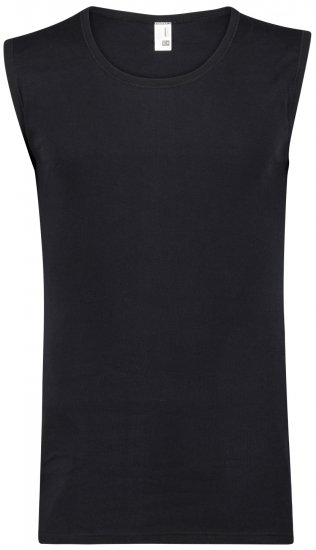 Adamo Royal Fine Ribbed Sleeveless Under-T-shirt Black - Ondergoed & zwem - Grote Maten Ondergoed Heren