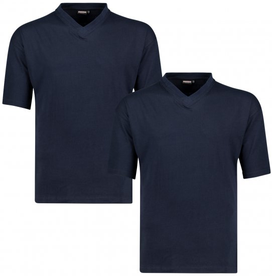 Adamo Maverick Comfort fit 2-pack V-neck T-shirt Navy - T-shirts - Grote Maten T-shirts Heren
