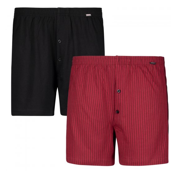 Adamo David Boxershorts 2-pack Burgundy/Black - Ondergoed & Zwem - Grote Maten Ondergoed Heren