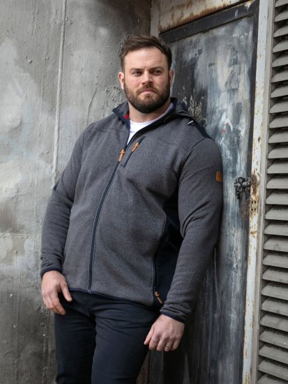 D555 Conrad Detachable Hood Bonded Fleece Zip Through Hoody TALL Navyblauw - TALL sweatshirts - TALL sweatshirts voor lange mannen