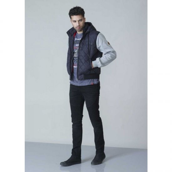 D555 Willie Hooded Quilted Jacket with Fleece sleeves - Jassen - Grote Maten Herenjassen
