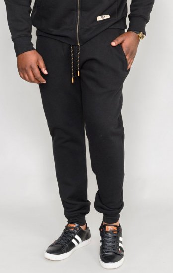 D555 Buckingham Cuffed Jogger With Side Pockets Black Tall Sizes - HERENKLEDING MT-6XLT - Tall Kleding Heren