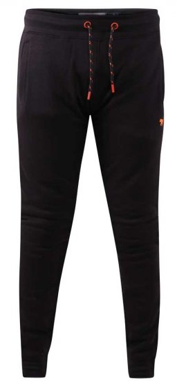 D555 Buckingham Cuffed Jogger With Side Pockets Black Tall Sizes - HERENKLEDING MT-6XLT - Tall Kleding Heren