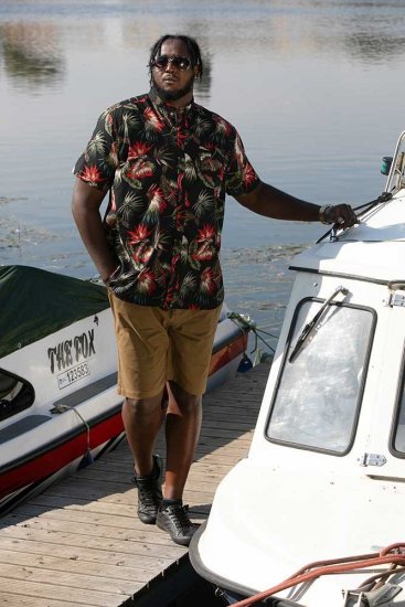 D555 LENNOX Hawaiian AO Print Shirt Black - Hemden - Overhemden Grote Maten Heren