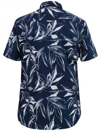 D555 FINLEY Hawaiian AO Print Shirt Navy - Hemden - Overhemden Grote Maten Heren