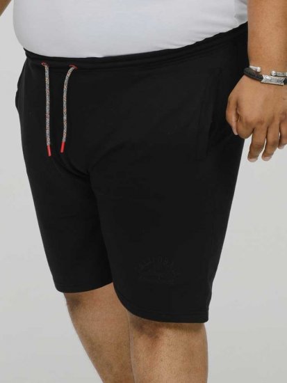 D555 STEFAN1 Elasticated Waist Loop Back Shorts Black - Joggingbroeken & shorts - Joggingbroeken & Shorts Heren Grote Maten