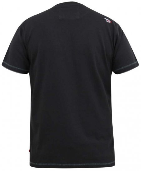 D555 CORTEX California Snake Printed Crew Neck T-Shirt Washed Black - T-shirts - Grote Maten T-shirts Heren