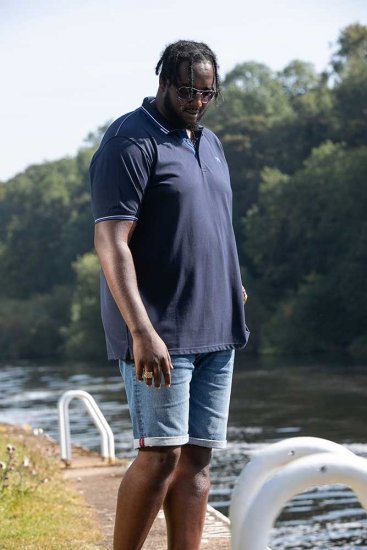 D555 SALFORD 1 Pique Polo Navy - Polo shirts - Grote Maten Poloshirts Heren