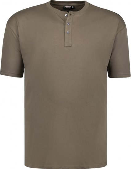 Adamo Silas Regular fit Serafino T-shirt Khaki - T-shirts - Grote Maten T-shirts Heren