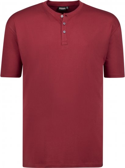 Adamo Silas Regular fit Serafino T-shirt Burgundy - T-shirts - Grote Maten T-shirts Heren