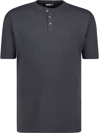 Adamo Silas Regular fit Serafino T-shirt Charcoal - T-shirts - Grote Maten T-shirts Heren