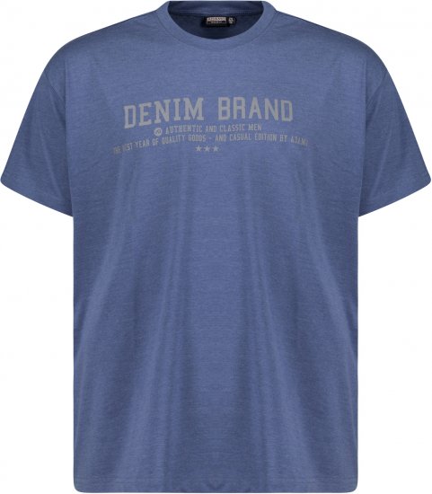Adamo Simon Regular fit Printed T-shirt Denim Blue - T-shirts - Grote Maten T-shirts Heren