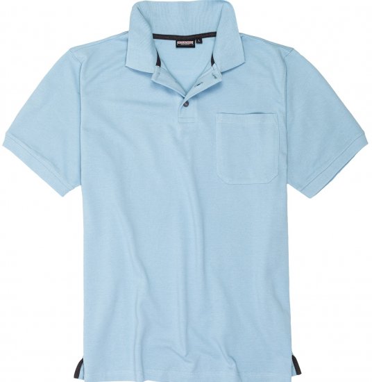Adamo Klaas Regular fit Polo Shirt with Pocket Light Blue - Polo shirts - Grote Maten Poloshirts Heren