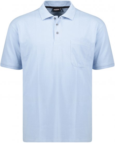 Adamo Klaas Regular fit Polo Shirt with Pocket Light Blue - Polo shirts - Grote Maten Poloshirts Heren